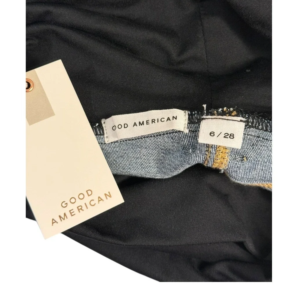 Good American‎ Maternity Good Straight Leg Jeans Blue Over Belly Size 6 28 NEW